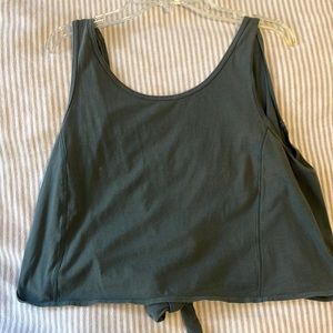 Lululemon green tie cropped tank
